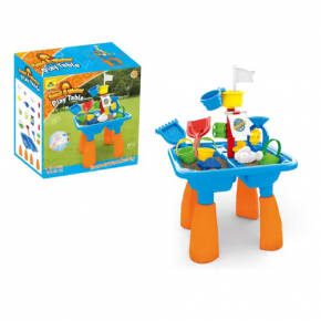 table of beach toys