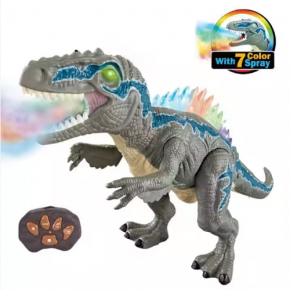 IR remote control walking dinosaur with lights and sound and 7 color spray 