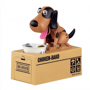 piggy bank of hungry dog 