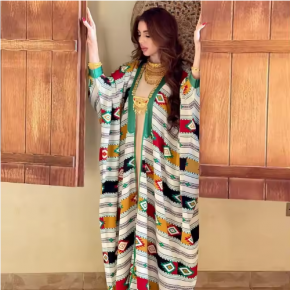 arabic robe two pieces set batwing dress