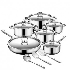 stainless steel cookware 15pcs in a set